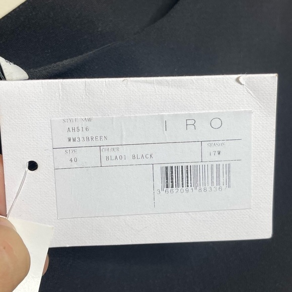 IRO BREEN Black Whipstitch Open Shoulder Dress - Picture 4 of 7